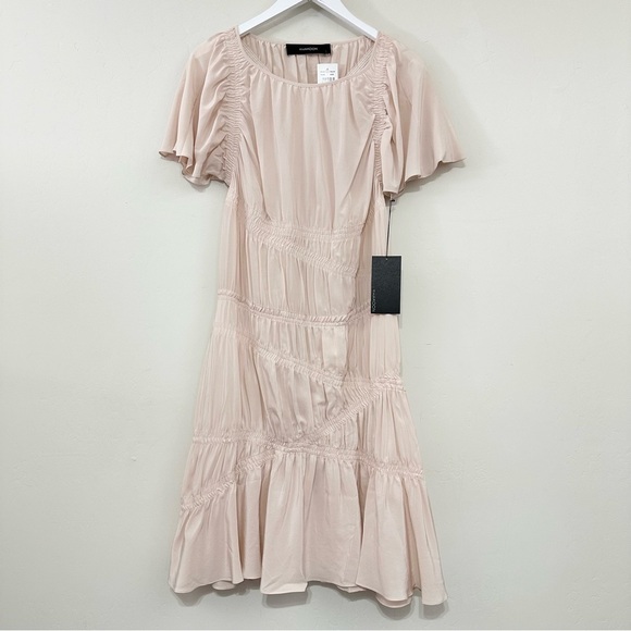 Thakoon Silk Nude Ruched Dress - Picture 1 of 13